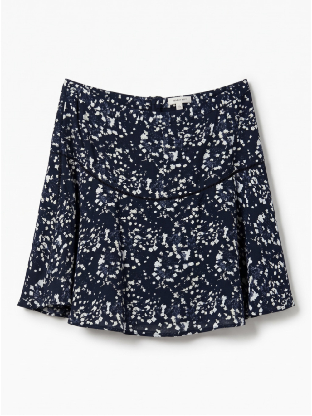 Aritzia SUNDAY BEST Zelda Black Mini Skirt, Casual Floral Skirt, Sz 6